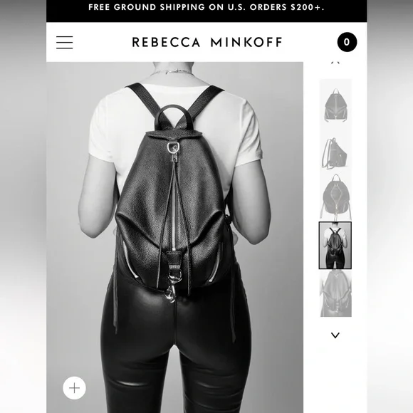 Rebecca Minkoff Julian backpack soft black suede leather and gold hardware - Picture 9 of 9